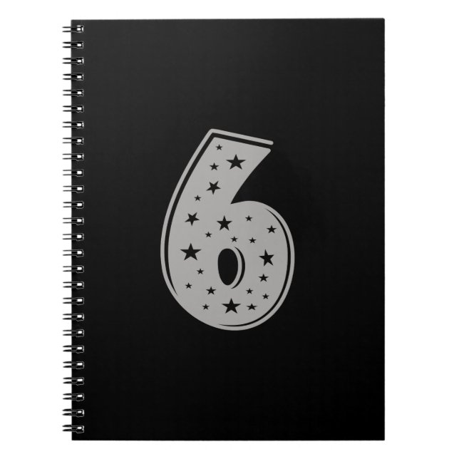 Caderno Espiral Número da Sorte 6 Feliz Aniversário (Frente)