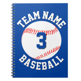 Caderno Espiral Número de Jogador de Beisebol Personalizado e Nome