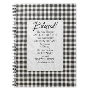 Caderno Espiral Números 6:24–26 O Senhor te Abençoe Estilo Vintage