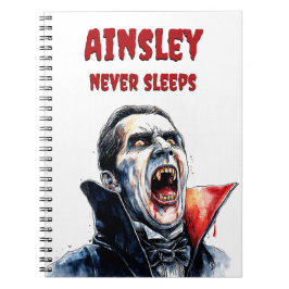 Caderno Espiral Nunca Dorme Vampiro Gótico Arte Horrorizante