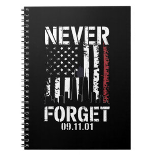Caderno Espiral Nunca Esqueça o Dia da Memória de 11 de Setembro d
