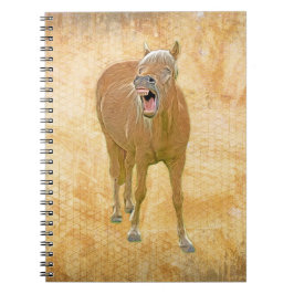 Caderno Espiral Nunca pare de rir! Pintura de cavalo engraçada