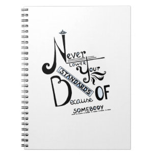Caderno Espiral Nunca reduza a cotação motivacional dos seus pad