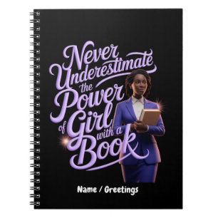Caderno Espiral Nunca subestime o poder da garota com um livro