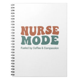 Caderno Espiral Nurse Mode Retro Wavy Typography