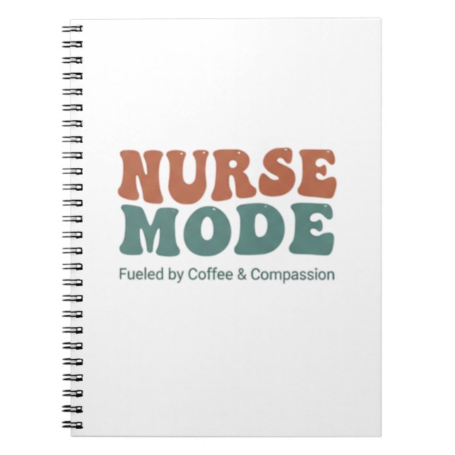 Caderno Espiral Nurse Mode Retro Wavy Typography (Frente)
