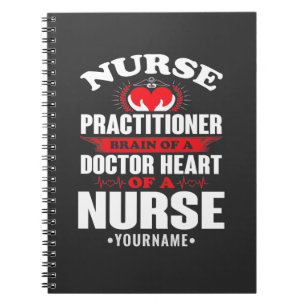 Caderno Espiral Nurse Practitioner Brains Of A Doctor Heart Of