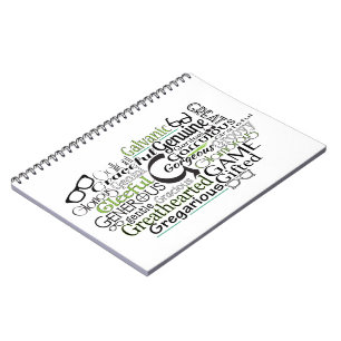 Caderno Espiral Nuvem Adjetiva do Word começando com a letra G