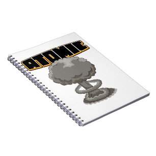 Caderno Espiral Nuvem de cogumelo atômico de desenho animado fofo