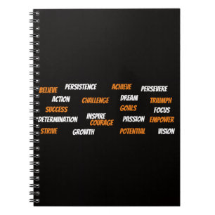 Caderno Espiral Nuvem de Palavras Motivacionais Personalizada