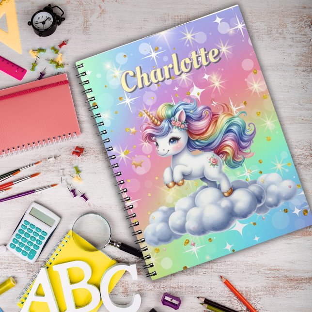 Caderno Espiral Nuvem mágica de unicórnio Sparkle (Criador carregado)