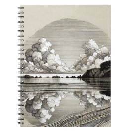 Caderno Espiral Nuvens abstrato | Diário para notebook