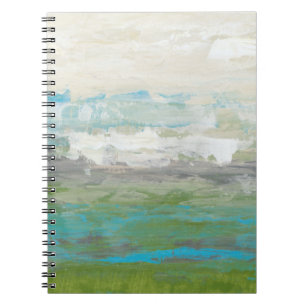 Caderno Espiral Nuvens Brancas Superando Paisagem Linda