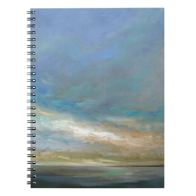 Caderno Espiral Nuvens costeiras com oceano (Frente)