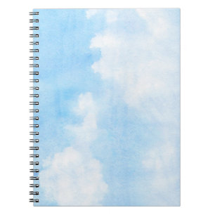 Caderno Espiral Nuvens da aguarela e fundo do céu