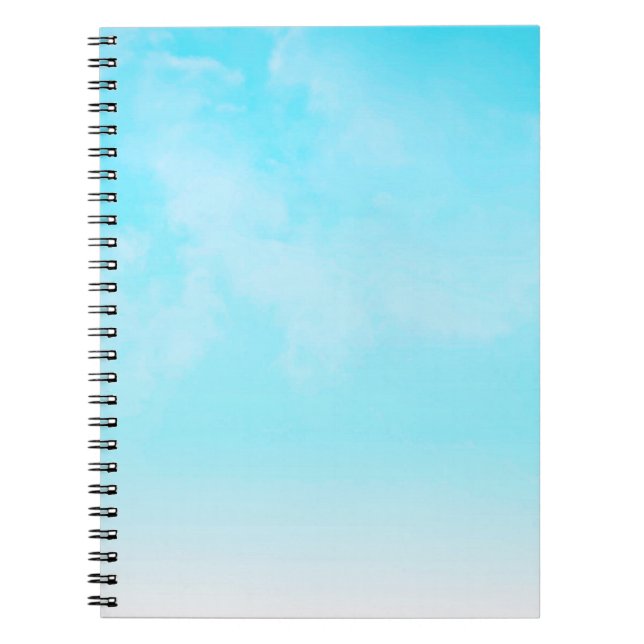 Caderno Espiral *~* Nuvens de Ombre Azul do Céu Mínimo Simples (Frente)