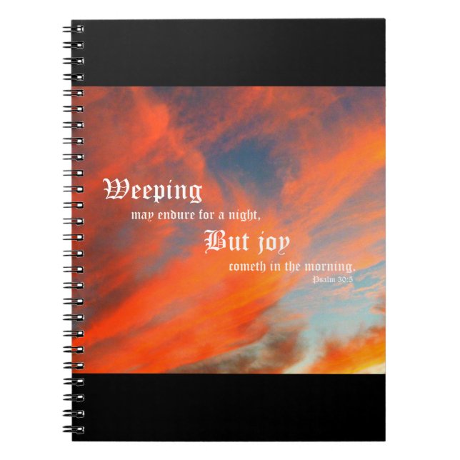 Caderno Espiral Nuvens de setembro com Salmo 30:5 (Frente)