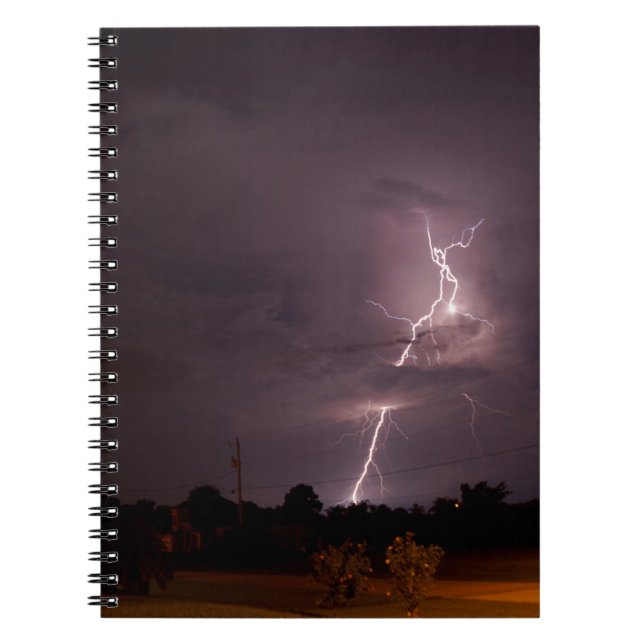 Caderno Espiral Nuvens de tempestade noturnas (Frente)