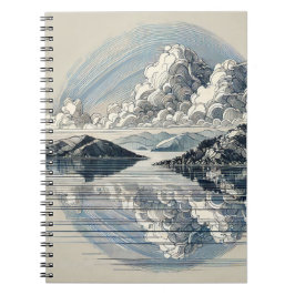 Caderno Espiral Nuvens Reflexivas | Diário para notebook