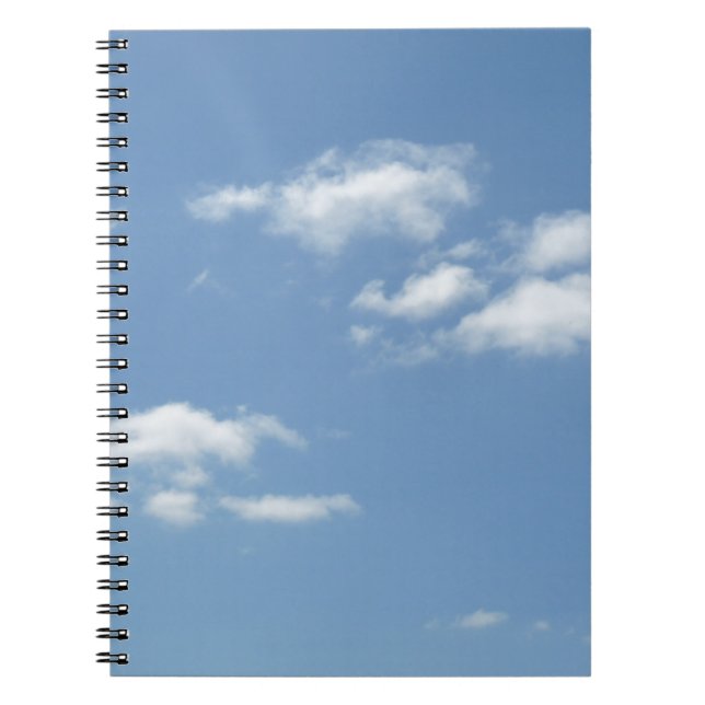Caderno Espiral Nuvens Sabedoras Céu Azul Pó (Frente)