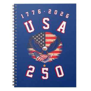 Caderno Espiral O 250º Aniversário da América EUA 250 1776 2026