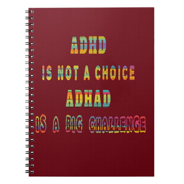 Caderno Espiral O ADHD não é um ADHD preferencial é um grande desa (Frente)