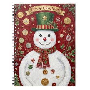 Caderno Espiral O Alegre Aniversário Carmesim do Boneco de Neve
