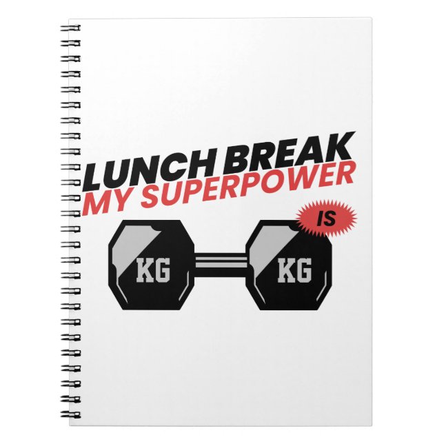 Caderno Espiral O Almoço É O Meu Almoço Da Escola De Superpotência (Frente)