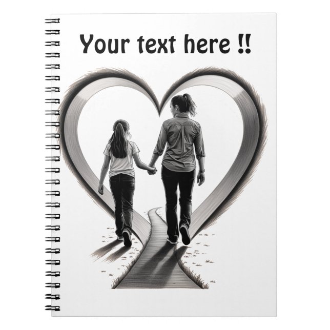 Caderno Espiral O amor do dia das mães  (Frente)