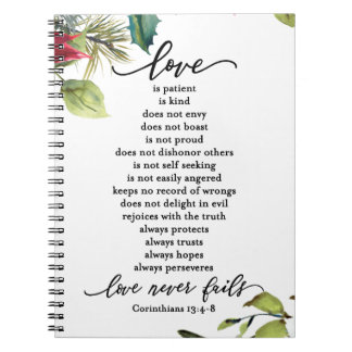 Caderno Espiral O amor é a Escritura de Corinthians, o Casal Verse