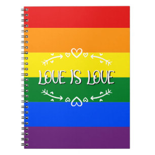 Caderno Espiral O Amor é Amor Arco-íris Orgulho LGBTQ