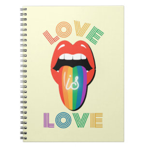 Caderno Espiral O amor é o Legal Orgulho LGBTQ Colorido Mês