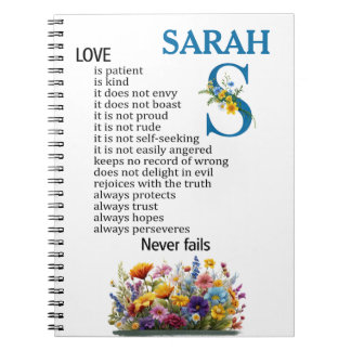 Caderno Espiral O amor é paciente, o amor é gentil Personalize iss