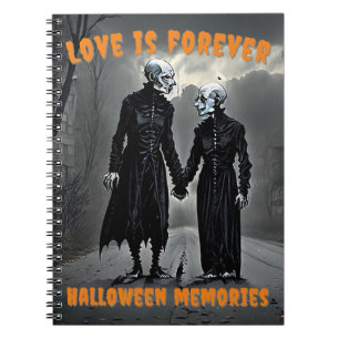 Caderno Espiral O amor é para sempre - Notebook Halloween Memories