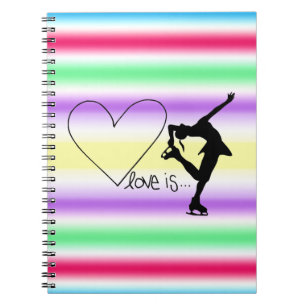 Caderno Espiral O amor é patinagem artística, patinador da menin