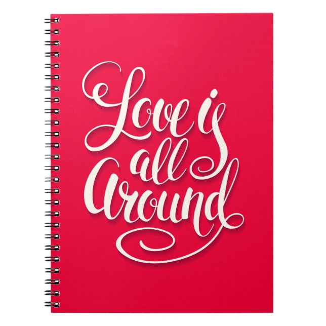 Caderno Espiral O Amor Está Tudo Em Torno Da Letra Rosa (Frente)