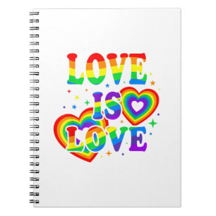 Caderno Espiral O Amor LGBTQ é Amor Orgulho Gay Bandeira do Arco-Í