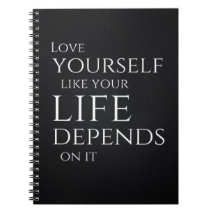Caderno Espiral O amor você mesmo como sua vida depende dele