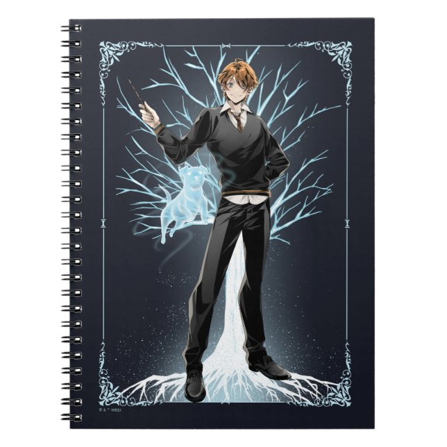 Caderno Espiral O anime Ron Weasley Jack Russell Terrier Patronus (Frente)
