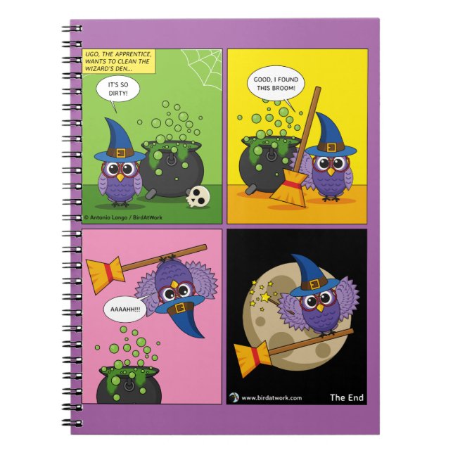 Caderno Espiral O Assistente de Aprendizado - Limpando cômico (Frente)