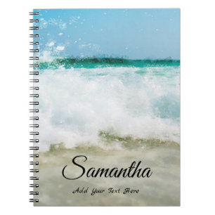 Caderno Espiral O beira-mar elegante do modelo acena a pintura a