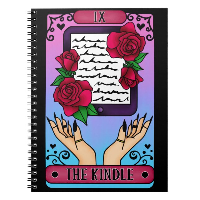 Caderno Espiral O Bloco de Notas do Kindle Reader Tarot (Frente)