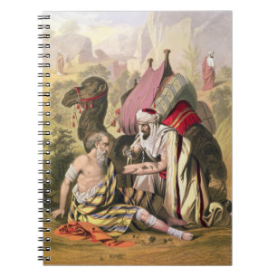 Caderno Espiral O bom samaritano, de uma bíblia impressa por