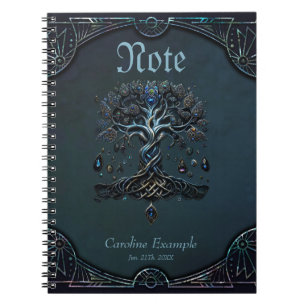 Caderno Espiral O brilho da árvore da vida as joias da alma