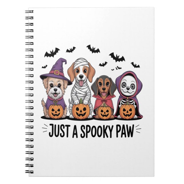 Caderno Espiral O Cachorro Halloween É Apenas Uma Pata Estranha (Frente)