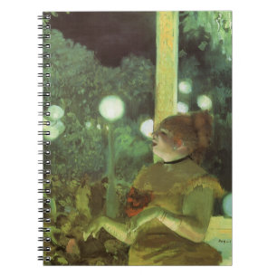 Caderno Espiral O Cafe Concert por Edgar Degas, Arte Fino Vintage