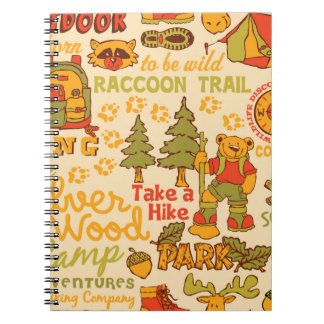 Caderno Espiral O Campo de Madeira Prateada, personagens bonitinho