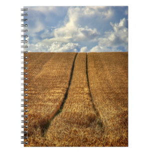 Caderno Espiral O campo de trigo foi-se embora com Trator Tracks