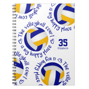 Caderno Espiral O campo de vôlei é meu lugar feliz