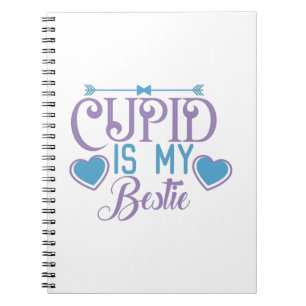 Caderno Espiral O casal Presente Cupido É Minha Bestidade
